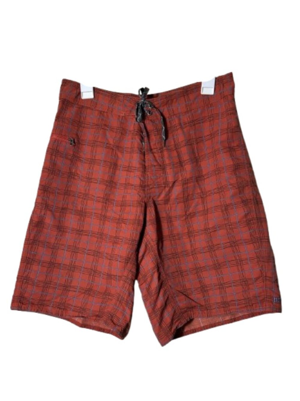 Patagonia wavefarer red plaid board shorts men's 32